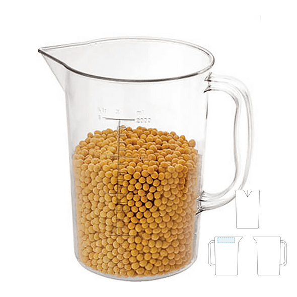 Vase with Measurements Transparent Polycarbonate